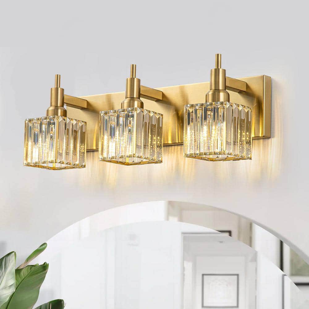Alegre 19.7-in 3 -Light Gold Modern/contemporary Vanity light