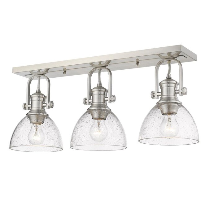 Golden Lighting Hines 3-Light Polished Pewter Led Semi mount light