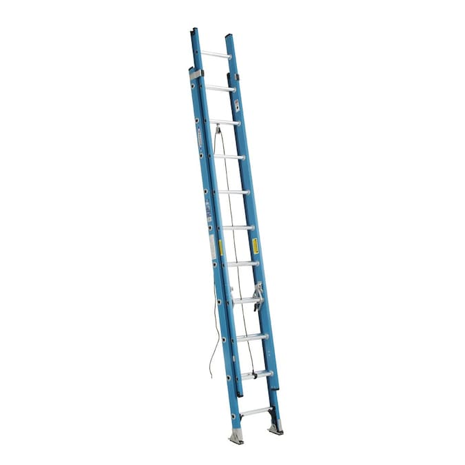 Werner FE1000-2 20-ft Fiberglass Type 1-250-lb Load Capacity Extension Ladder