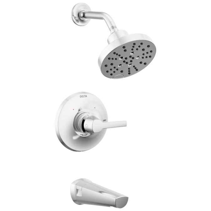 Delta Galeon Lumicoat Chrome 1-handle Multi-function Round Bathtub and Shower Faucet