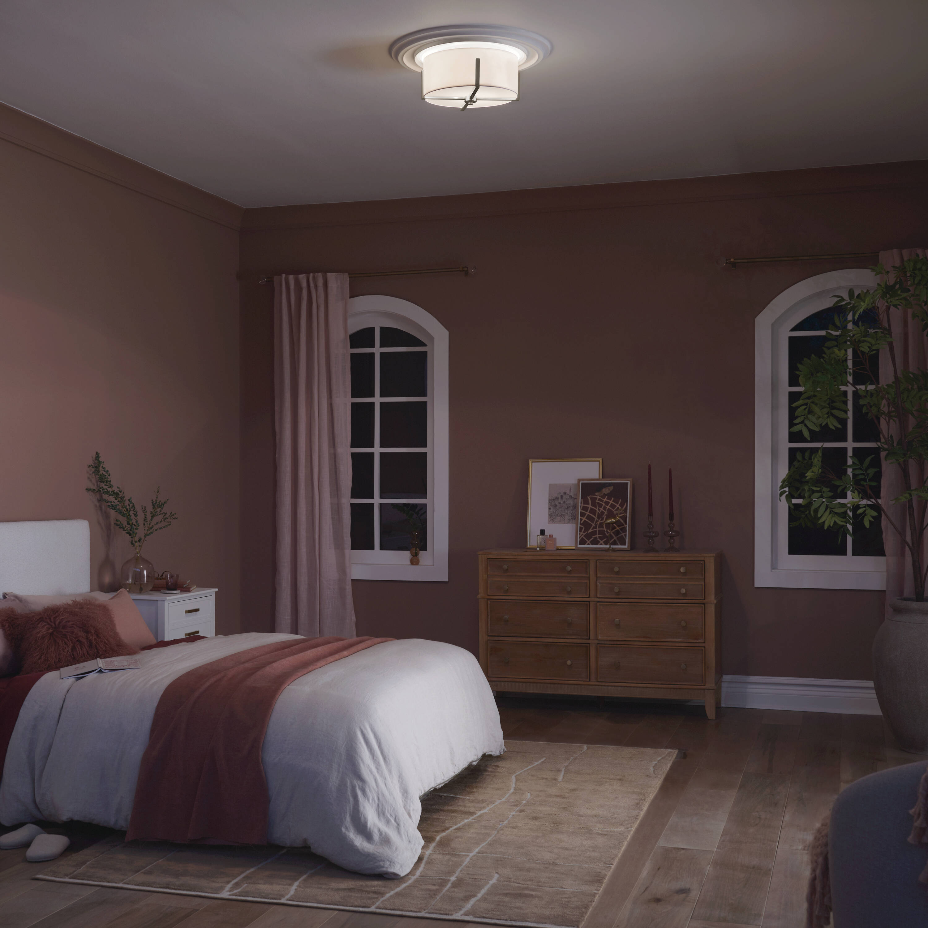 Malen 2 -Light 15.5-in Pewter Flush Mount Light - Image 4