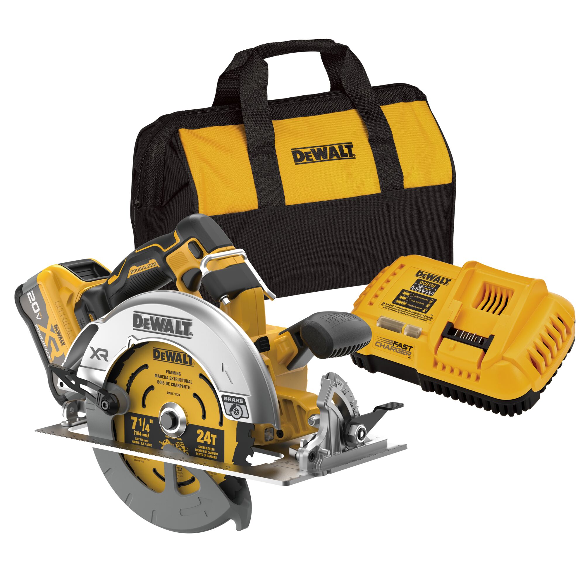 XR 20-volt Max 7-1/4-in Brushless Cordless Circular saw kit ( Battery Included )