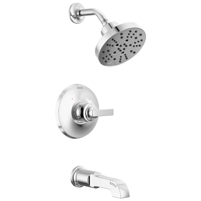 Delta Tetra Lumicoat Chrome 1-handle Multi-function Round Bathtub and Shower Faucet
