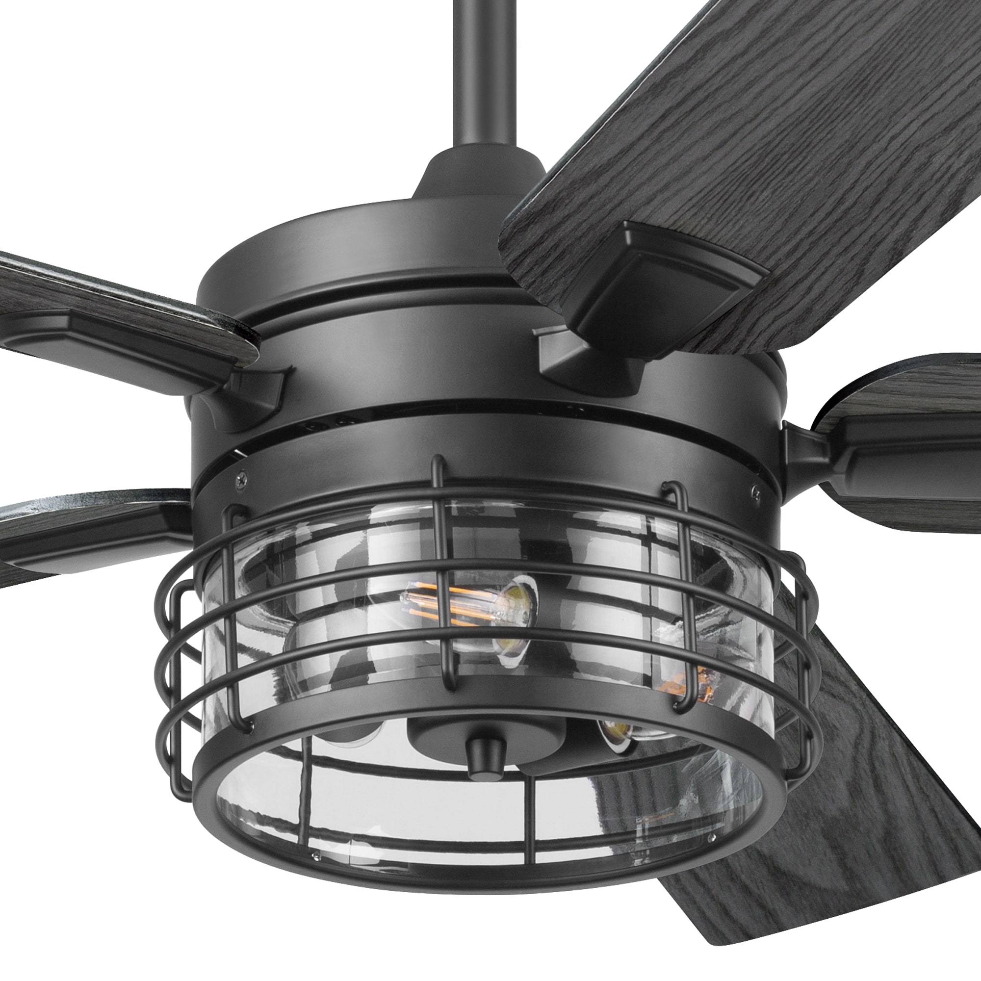Lindholm 52-in Outdoor Matte Black with Mocha/Espresso Blades Ceiling Fan With Light - Remote Included ( 5 -Blade ) - Image 16