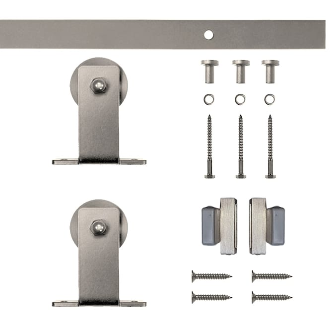 Quiet Glide 48-in Satin Nickel Indoor Top Mount Single Barn Door Hardware Kit - Image 2
