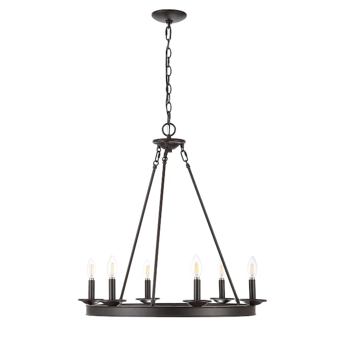 Safavieh Joris 6-Light Oil-Rubbed Black Rustic LED Damp Rated Chandelier