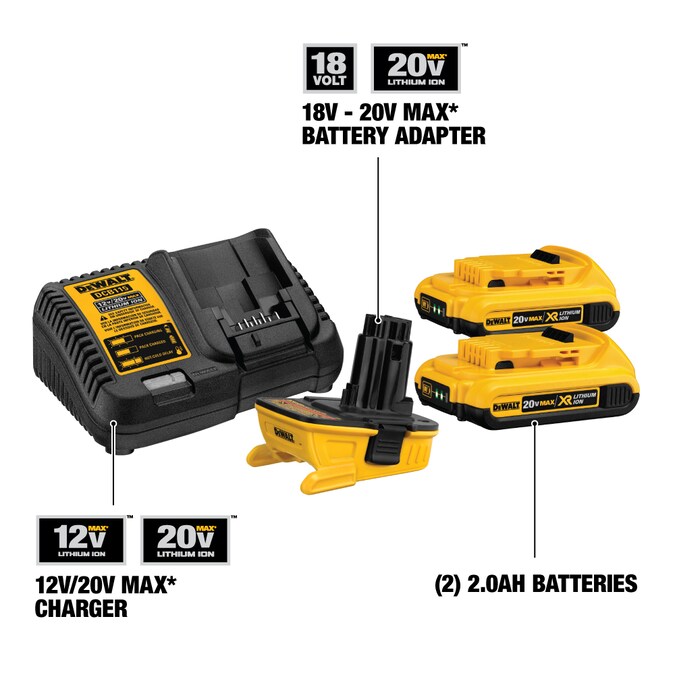 DEWALT 20-V 2-Pack Lithium Battery Adapter Kit (2 Ah) - Image 2