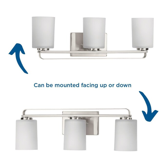 Progress Lighting League 5.5-in 3-Light Brushed Nickel Farmhouse Vanity Light - Image 3