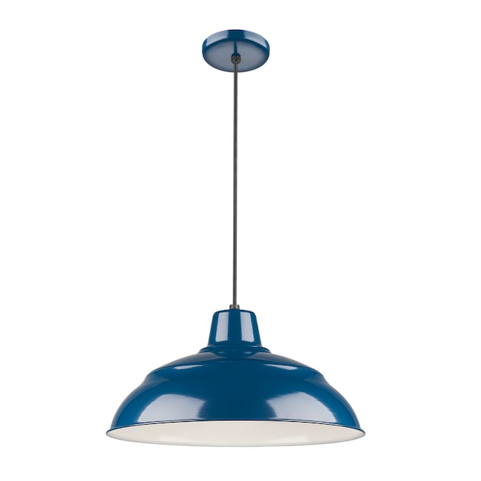Millennium Lighting R Series Navy Blue Farmhouse Dome Outdoor Hanging Pendant Light