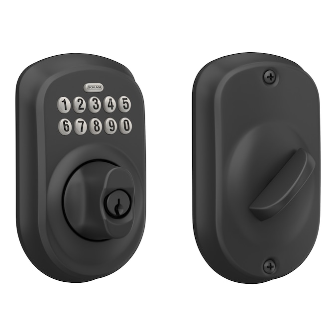 Schlage Plymouth Matte Black Electronic Deadbolt with Keypad