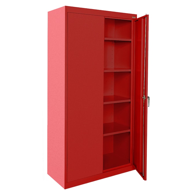 Sandusky 36-in W x 72-in H x 24-in D Freestanding Steel Garage Cabinet in Red