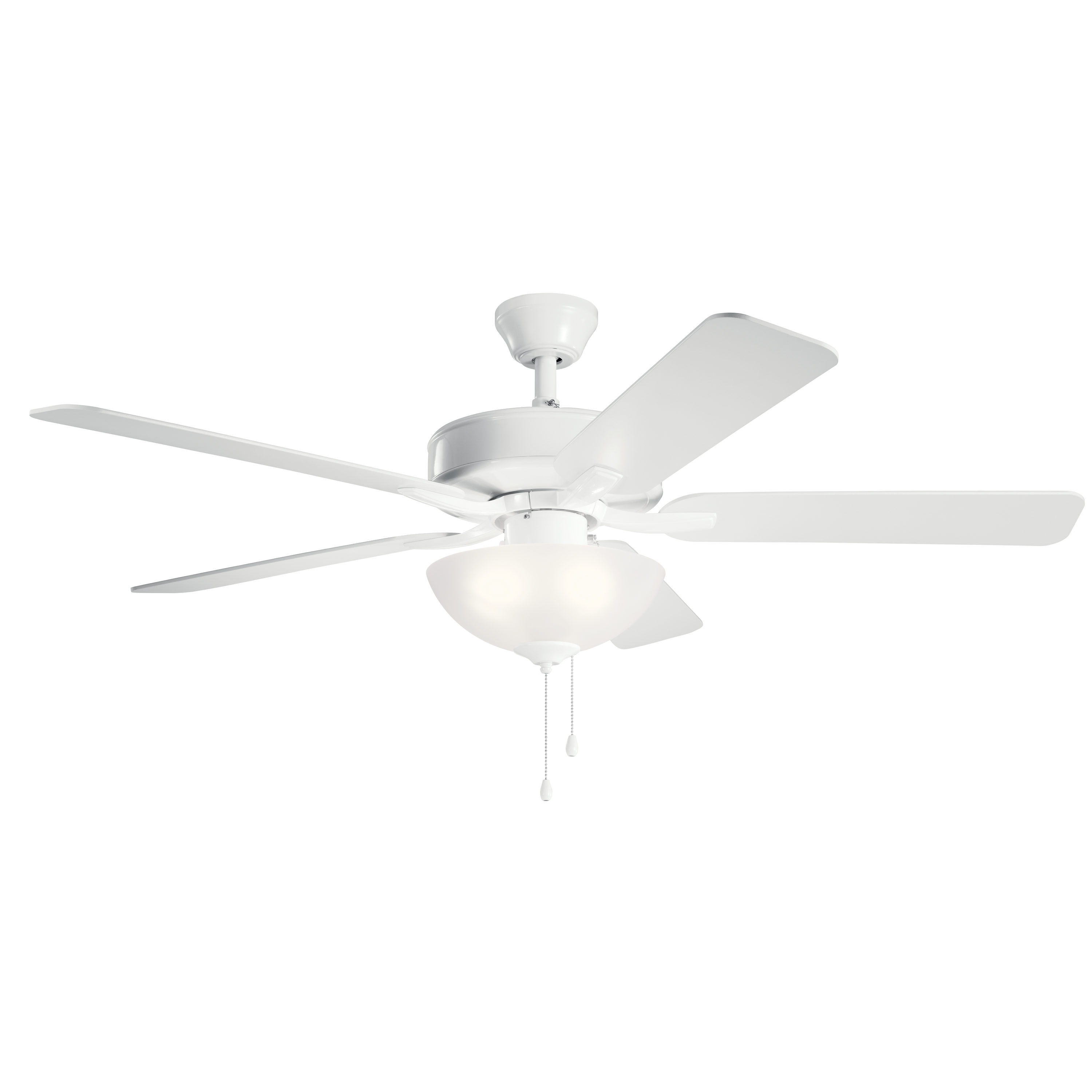 Basics Pro Select 52-in White with White/Silver Blades Ceiling Fan With Light ( 5 -Blade )