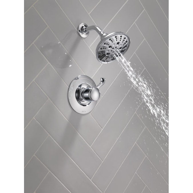 Delta Esato Chrome 1-handle Multi-function Round Shower Faucet Valve Included - Image 12