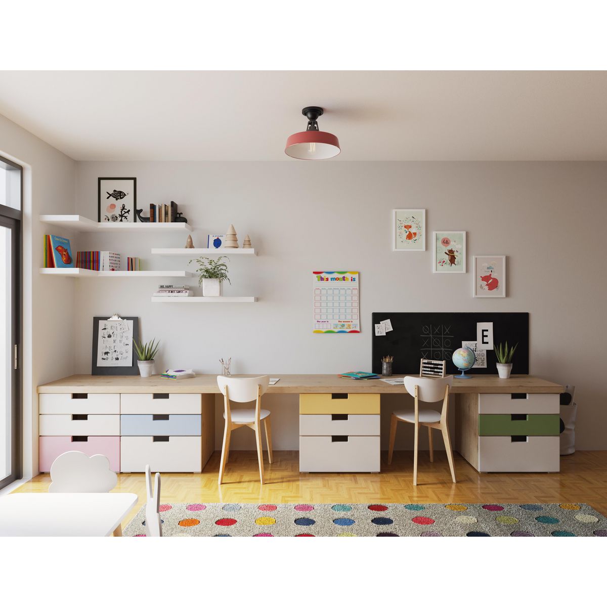 Cedar Springs 1 -Light 9.5-in Red Indoor/Outdoor Semi Flush Mount Light - Image 3