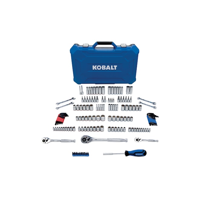 Kobalt 154-Piece Standard (SAE) and Metric Polished Chrome Mechanics Tool Set with Hard Case