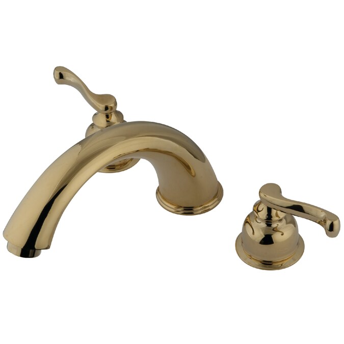 Kingston Brass Royale Polished Brass 2-handle Deck-mount Roman Low-arc Bathtub Faucet (Valve Included)