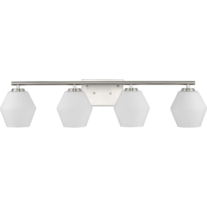 Progress Lighting Copeland 33-in 4-Light Brushed Nickel Mid-century Vanity Light