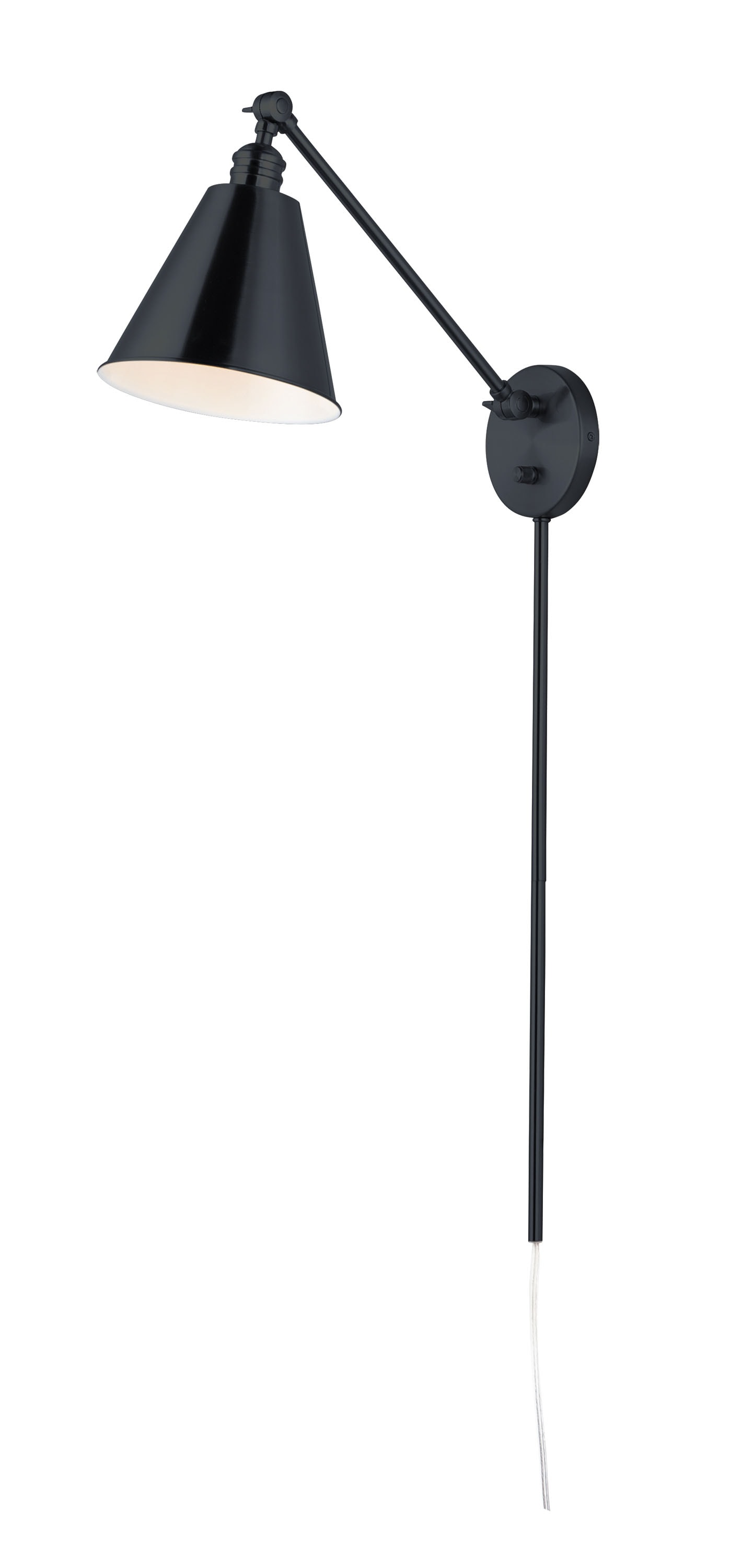 Library 8-in W 1 -Light Matte Black Transitional Wall Sconce