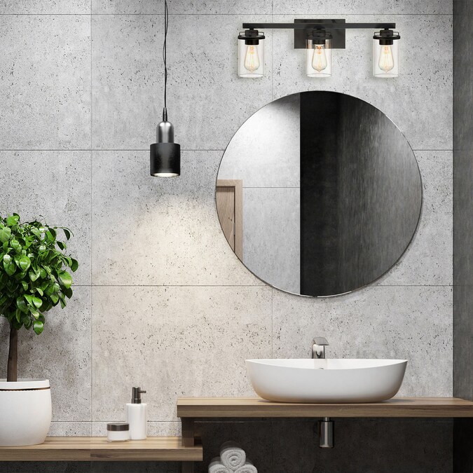 Designers Fountain Jedrek 24-in 3-Light Matte Black Modern/Contemporary Vanity Light