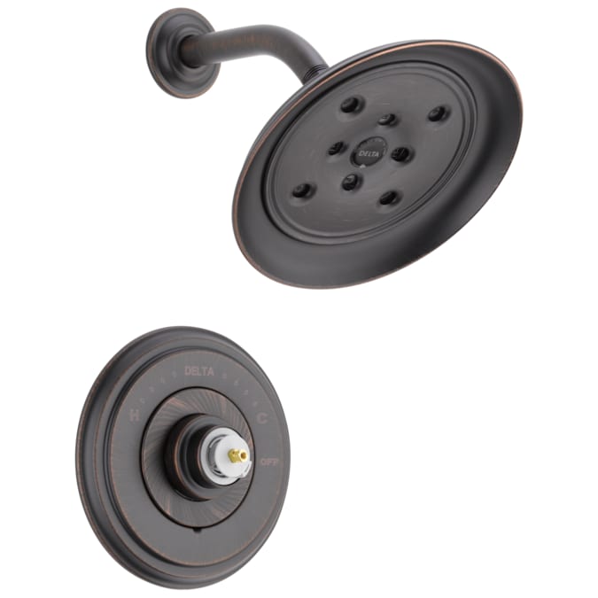 Delta Cassidy Venetian Bronze Single Function Round Shower Faucet Valve Included