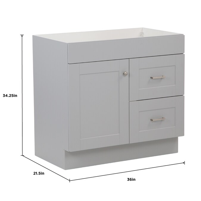 Project Source 36-in Gray Bathroom Vanity Base Cabinet without Top - Image 18