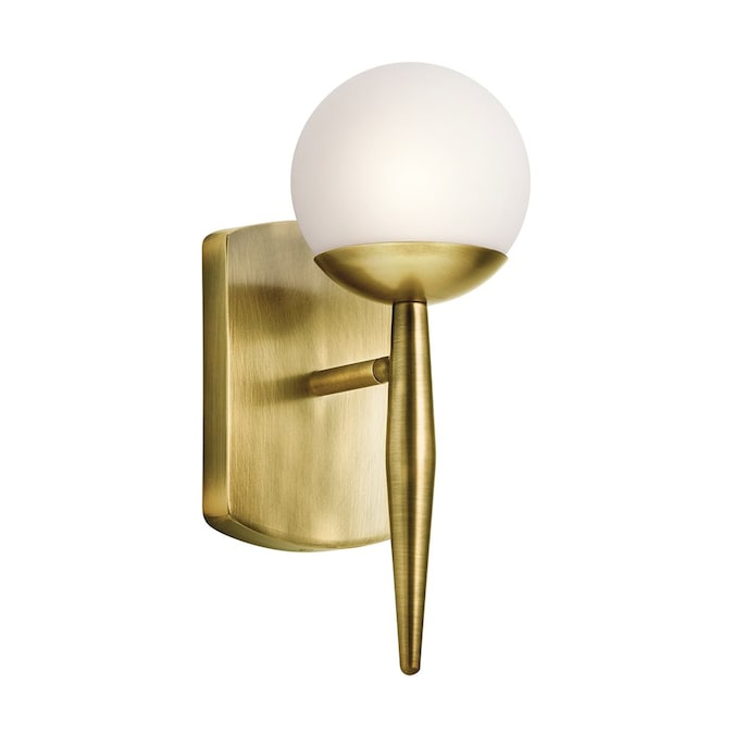 Kichler Jasper 4.5-in W 1-Light Brass Modern/Contemporary Incandescent Wall Sconce