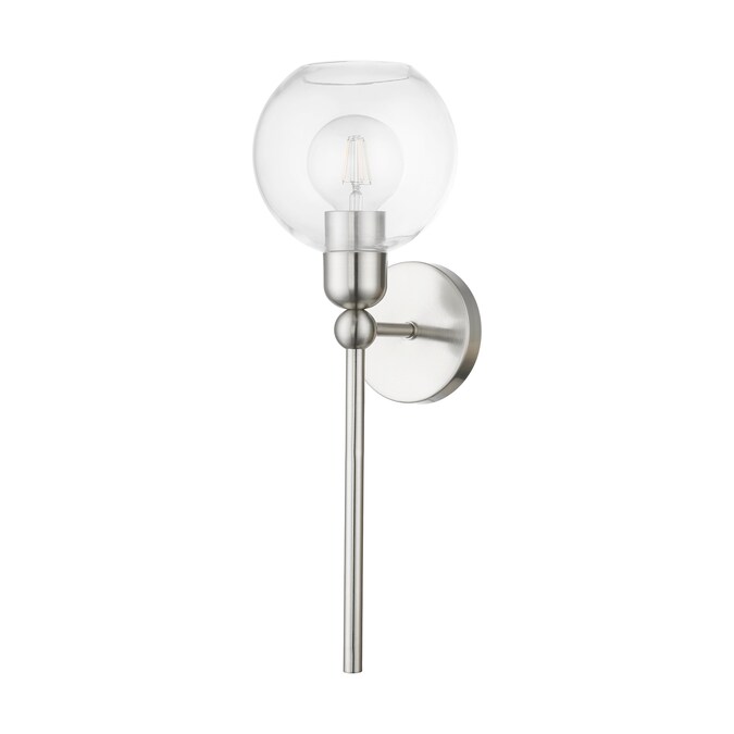 Livex Lighting Downtown 6.5-in W 1-Light Brushed Nickel Industrial Incandescent Wall Sconce - Image 2