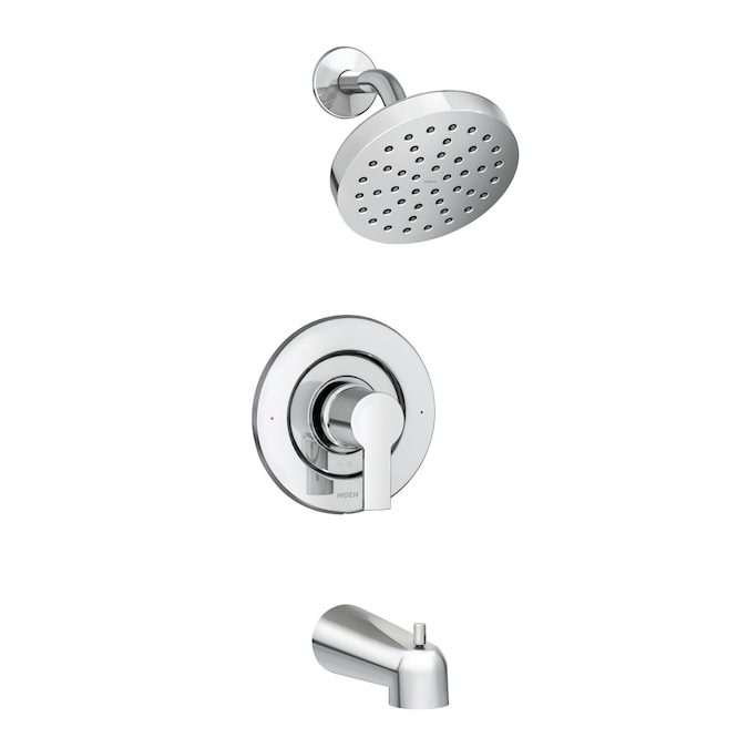 Moen Rinza Chrome 1-handle Single Function Round Bathtub and Shower Faucet Valve Included