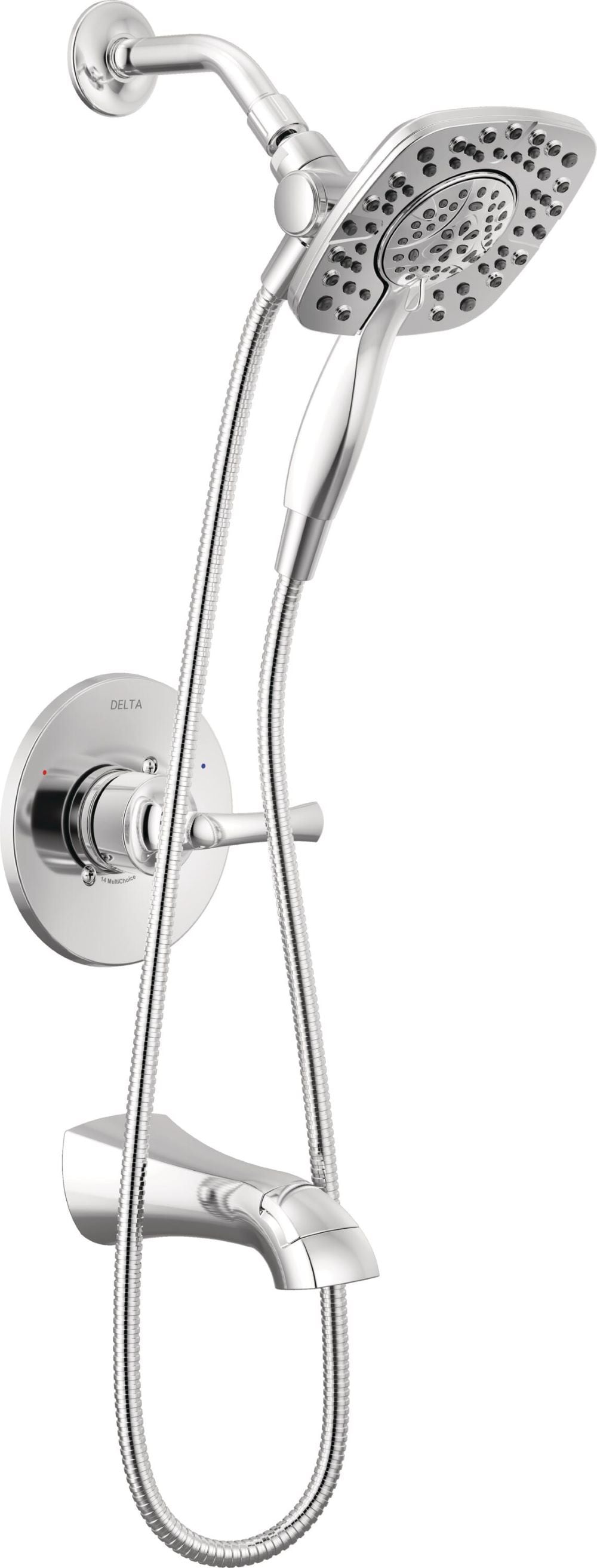 Lacey Chrome 1-handle Handheld 6-in Square Bathtub and shower Faucet with Valve