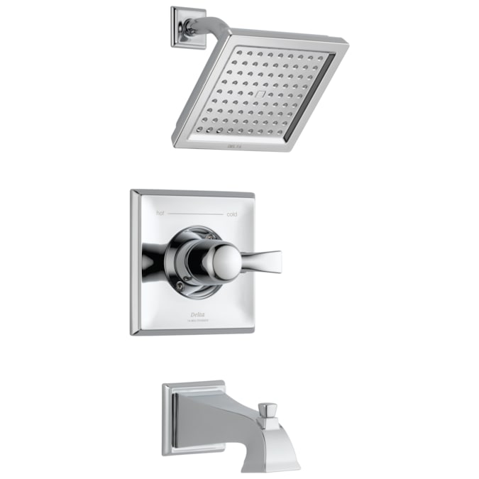 Delta Dryden Chrome 1-handle Single Function Square Bathtub and Shower Faucet Valve Included