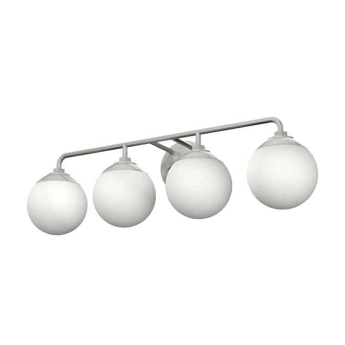 Hunter Hepburn 30-in 4-Light Brushed Nickel LED Glam Vanity Light Bar
