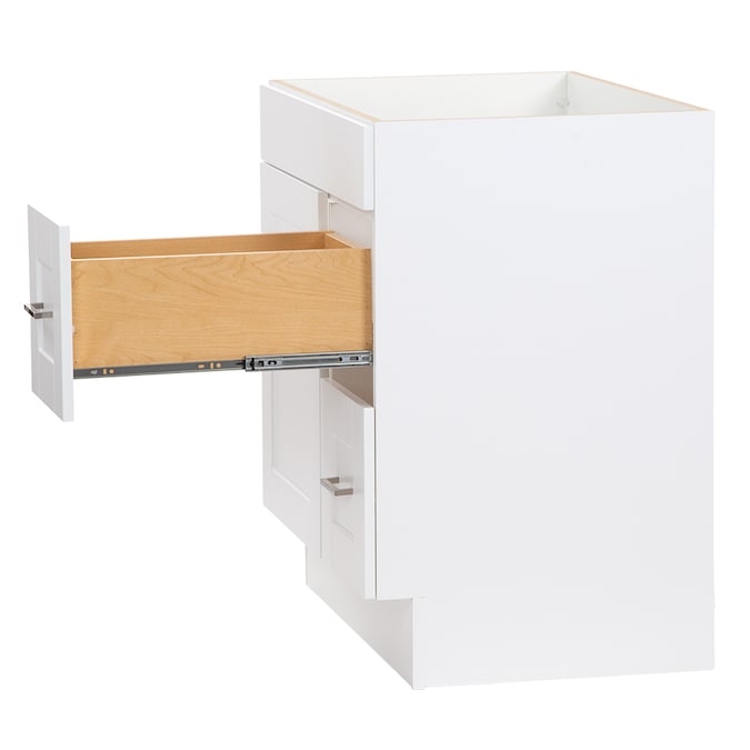 Project Source 30-in White Bathroom Vanity Base Cabinet without Top - Image 9