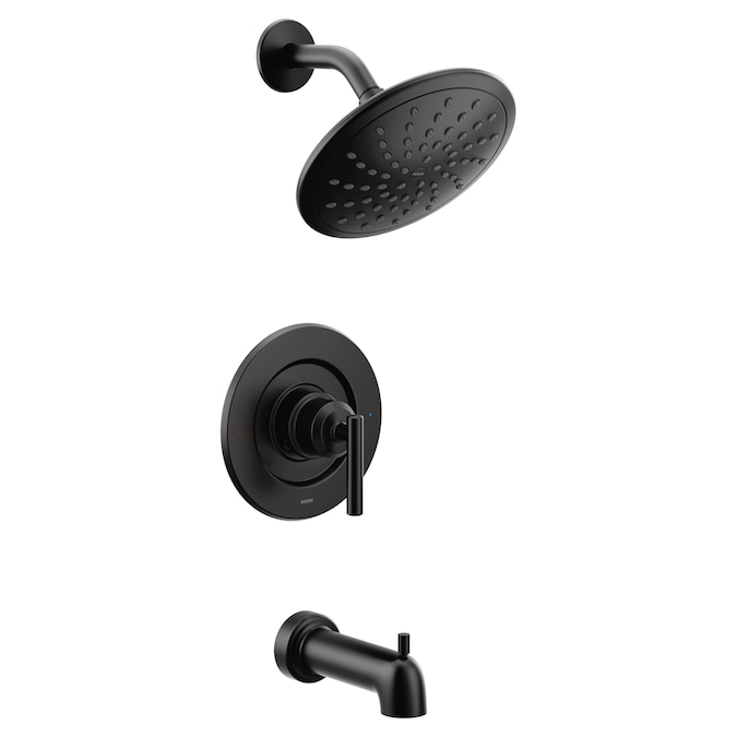 Moen Gibson Matte Black 1-handle Single Function Round Bathtub and Shower Faucet (Valve Not Included)