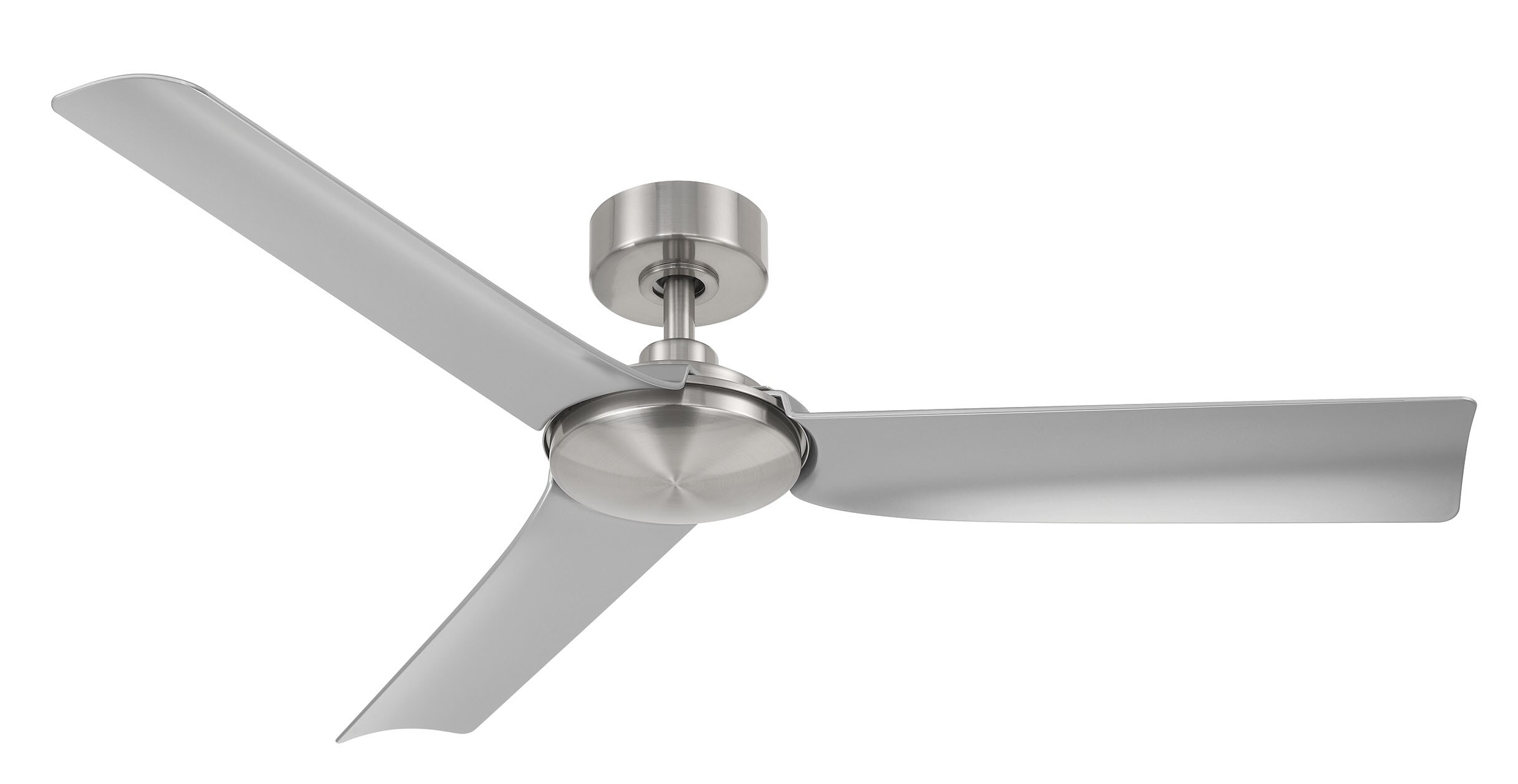 Lochwood 52-in Outdoor Brushed Nickel with Matte Silver Blades Ceiling Fan Without Light - Remote Included ( 3 -Blade ) - Image 3