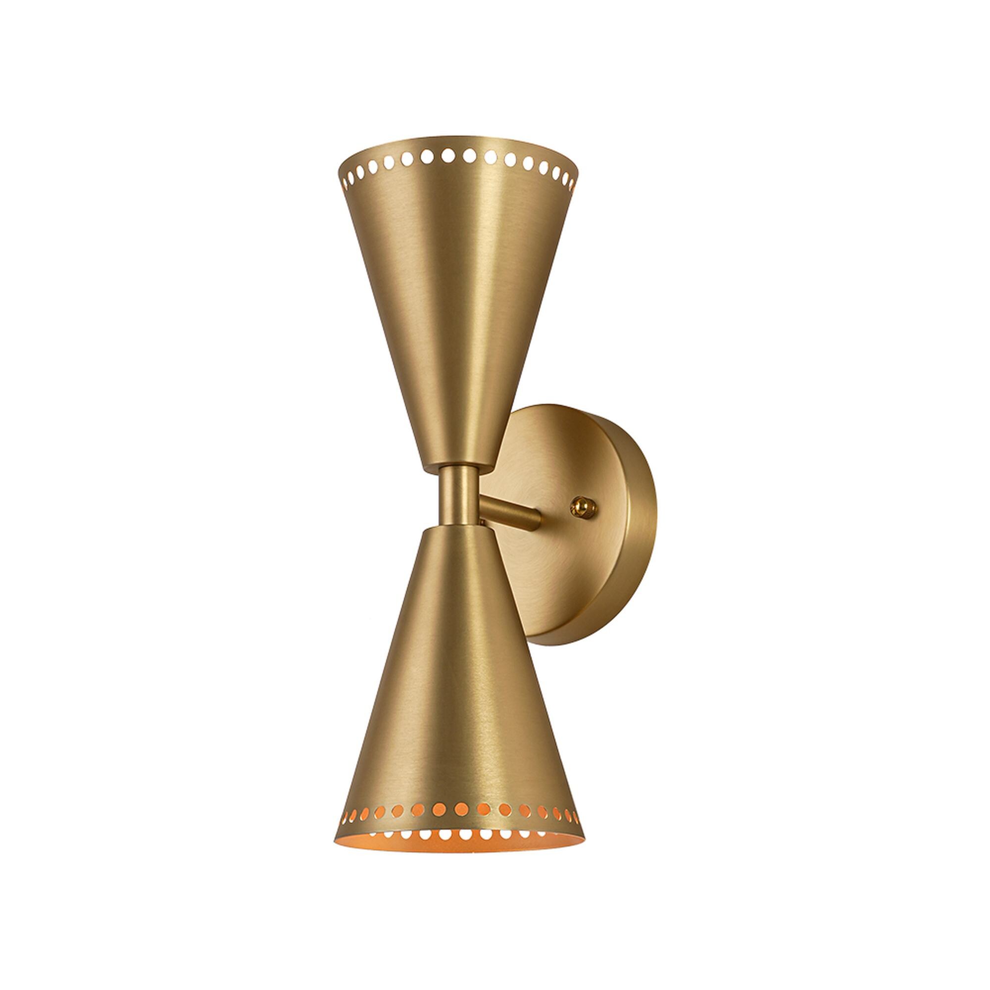 Nimbus 4.7-in W 2 -Light Gold Wall Sconce