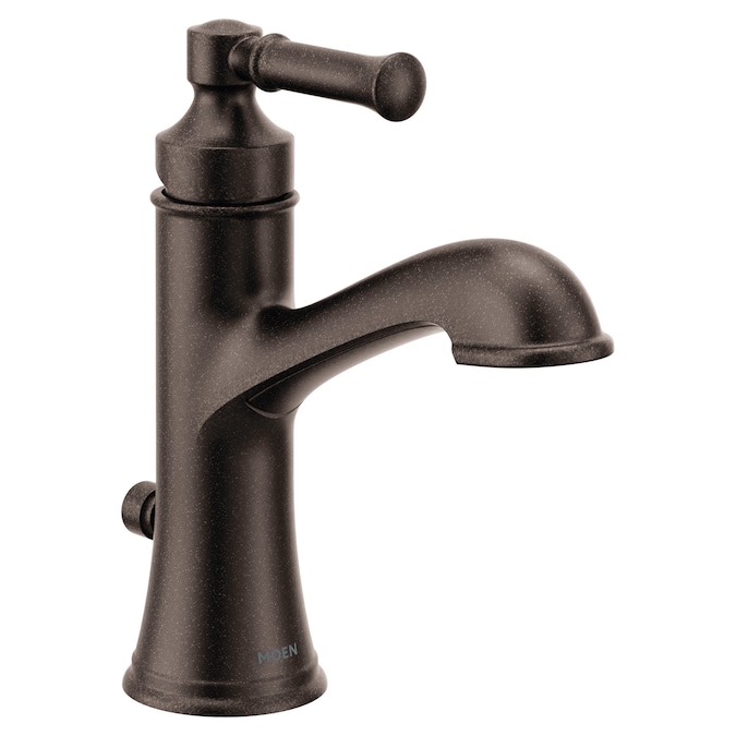 Moen Dartmoor Oil Rubbed Bronze Single Hole 1-Handle Bathroom Sink Faucet with Drain and Deck Plate