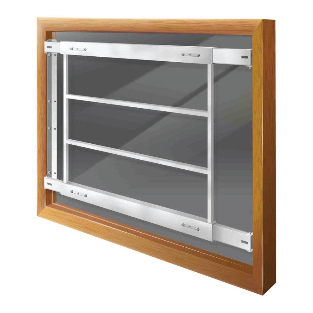 D 21-Inches x 21-Inches White Steel Fixed Window Security Bar