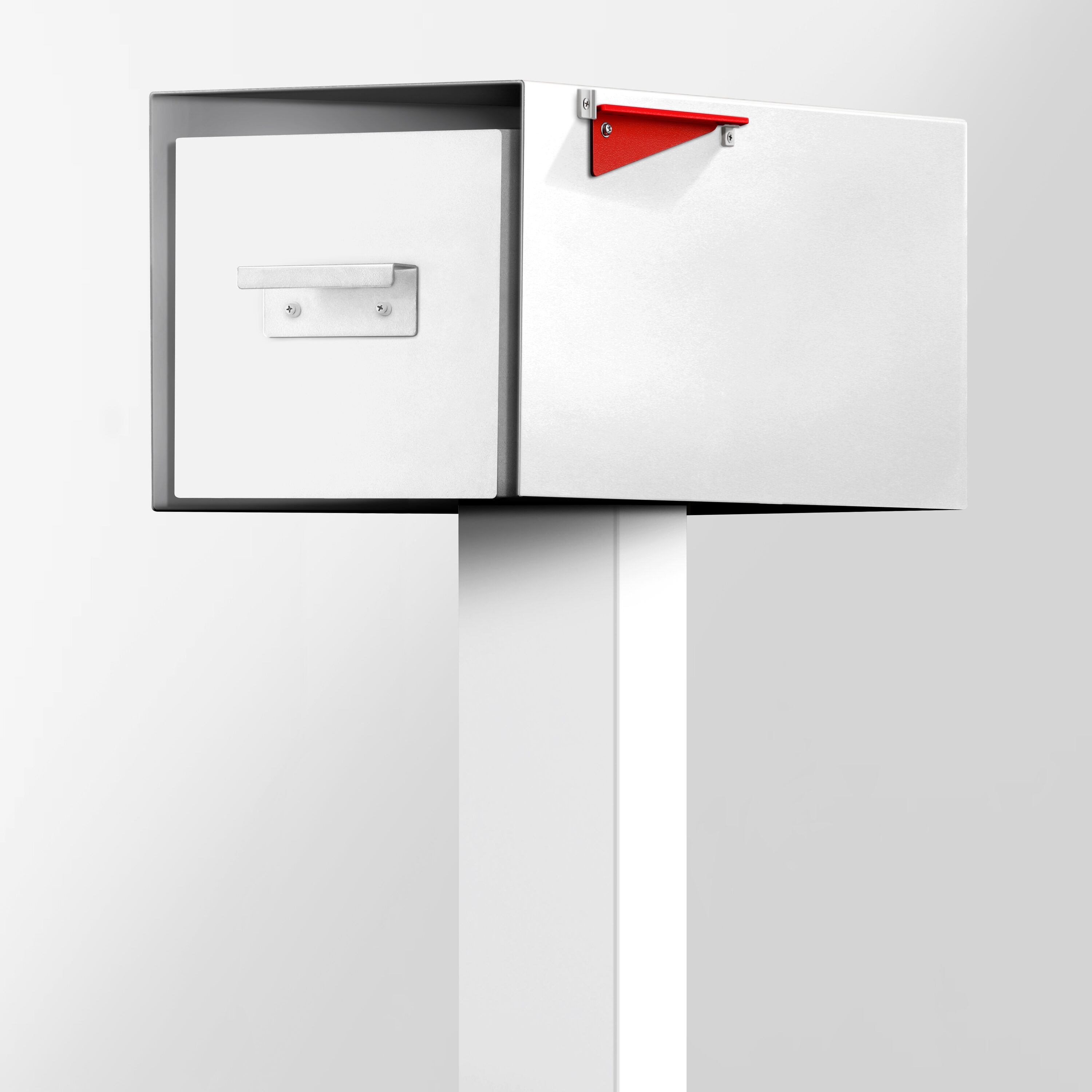 Post-Mounted Mailboxes 4 x 4 White Steel - Image 4