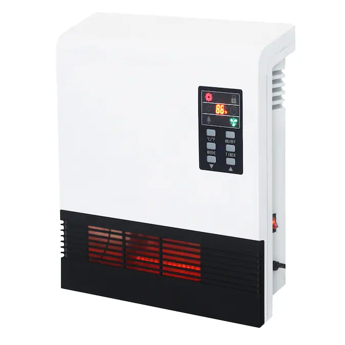Comfort Glow Up to 1500-Watt Infrared Quartz Wall Mount Indoor Electric Space Heater with Thermostat and Remote Included