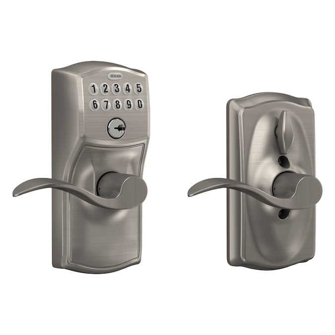Schlage Camelot Satin Nickel Electronic Handle with Keypad