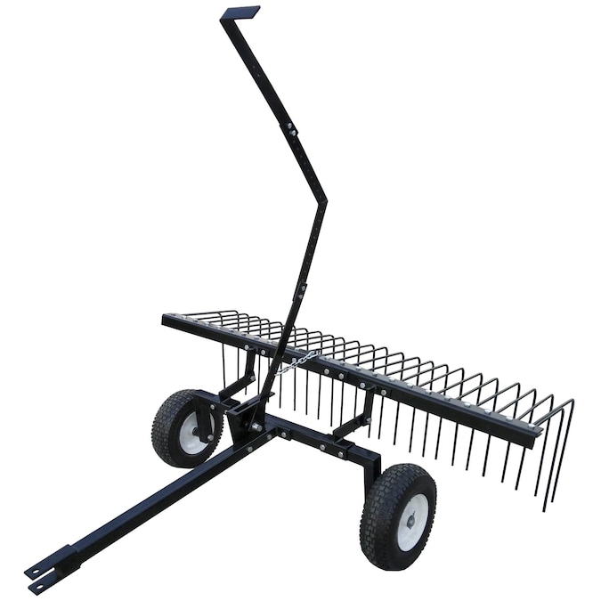 Yard Tuff Yard Tuff 60 inch Pine Straw ATV Tow Behind Steel Landscape Rake with Wheels and Handle
