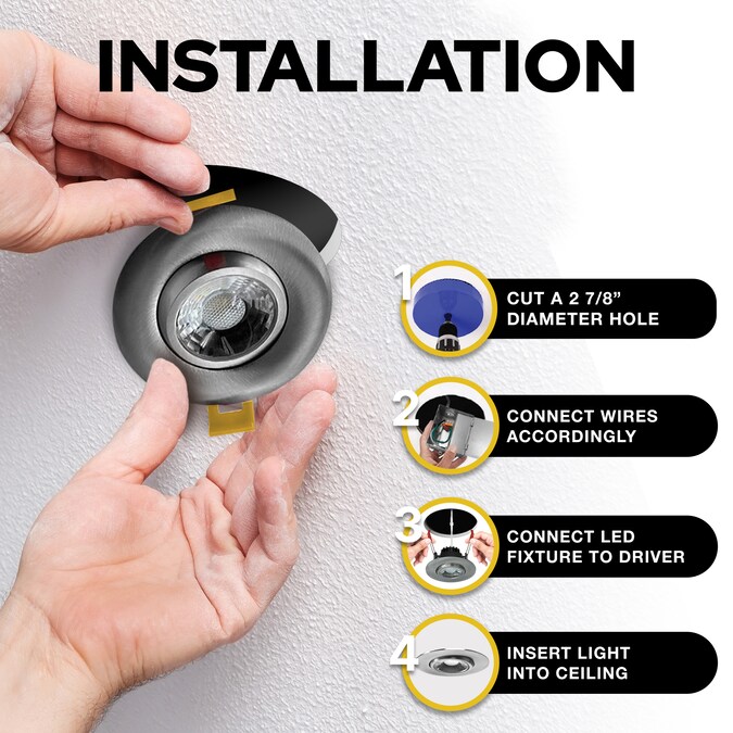 NUWATT Adjustable Lens Gimbal Lights Silver 3-in 600-Lumen Switchable Round Dimmable LED Canless Shower Recessed Downlight (16-Pack) - Image 3