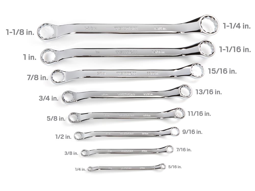 8 -Piece Set Standard (SAE) Offset Box end Wrench Includes Hard Case - Image 3