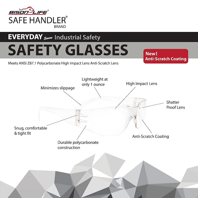 Safe Handler 144-Pack, Crystal Grey Polycarbonate Safety Glasses - Image 3