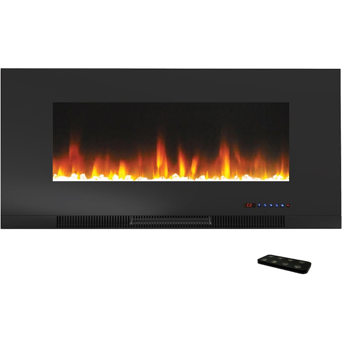 Cambridge 42-in W Black Fan-forced Wall-mount Electric Fireplace with Remote Control Included