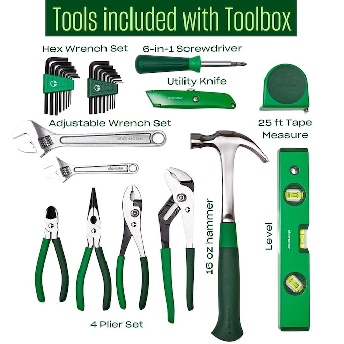 Character 13-Piece Household Tool Set with Hard Case - Image 2