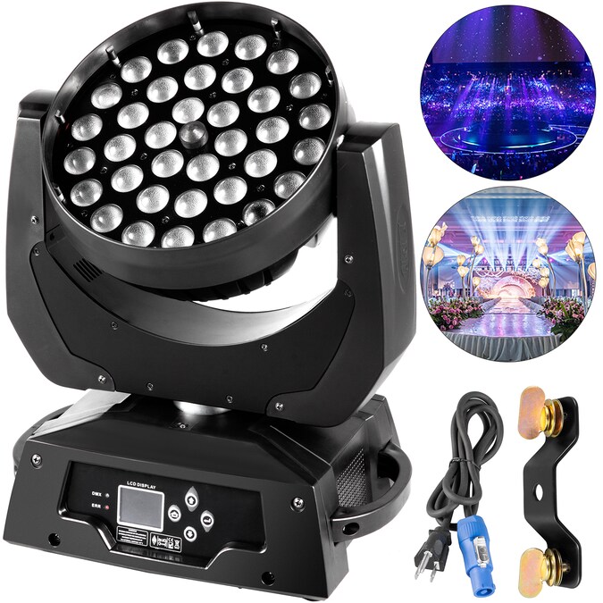 VEVOR Stage Light 36x10W RGBW 4IN1 LED Wraparound Lights, Battery-operated, Black, 540 Pan, 265 Tilt, 36 Bulbs Included