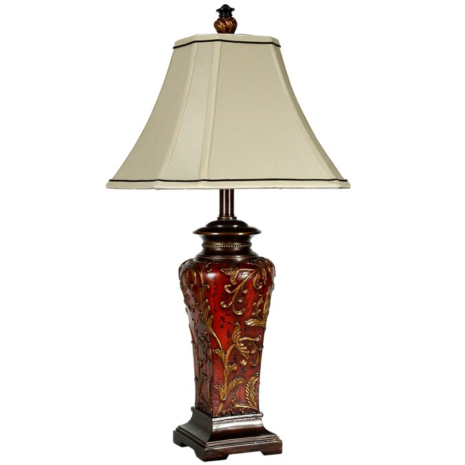 StyleCraft Home Collection 30-in Crimson On/Off Switch Table Lamp with Fabric Shade