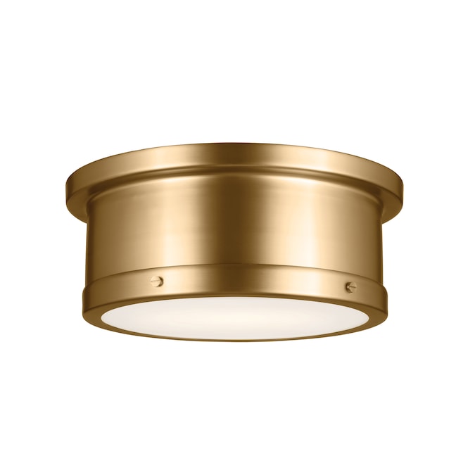 Kichler Serca 2-Light 14.25-in Brushed Gold Led Flush Mount Light