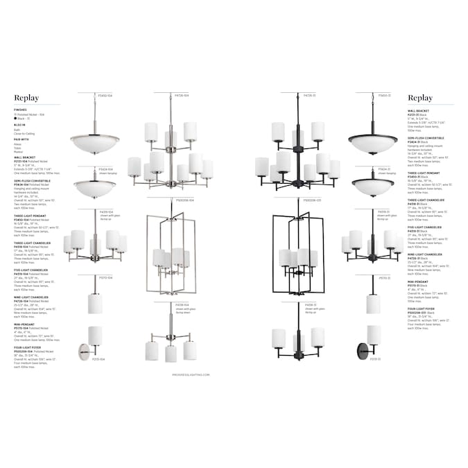 Progress Lighting Replay 2-Light Brushed Nickel Semi Flush Mount Light - Image 7